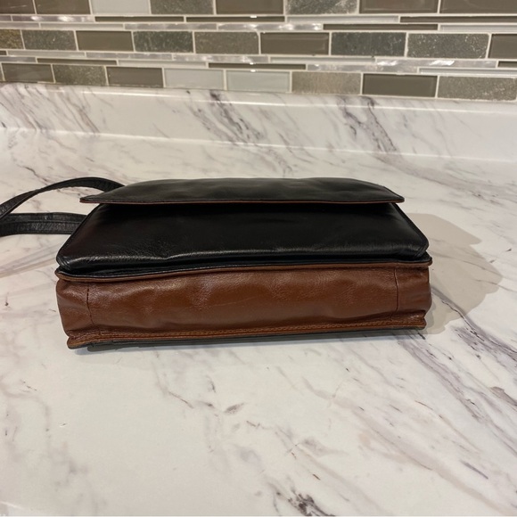 Vintage Derek Alexander Purse black tan two tone leather tons of card & pockets - Picture 2 of 15